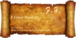 Finta Henrik névjegykártya