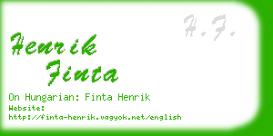 henrik finta business card